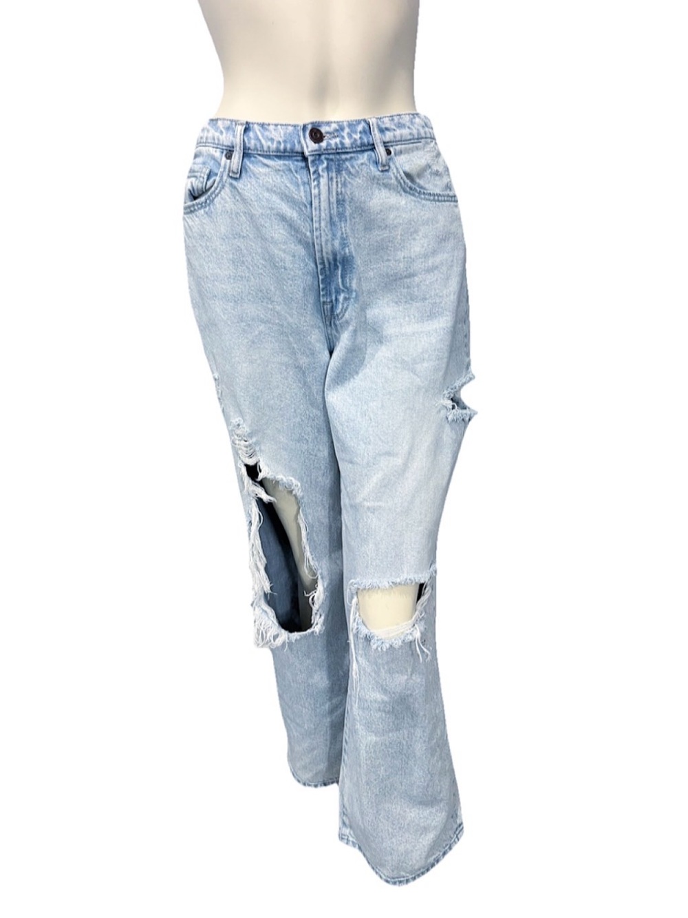 Hidden Los Angeles Distressed Wide Leg Jeans Light Wash Size 30